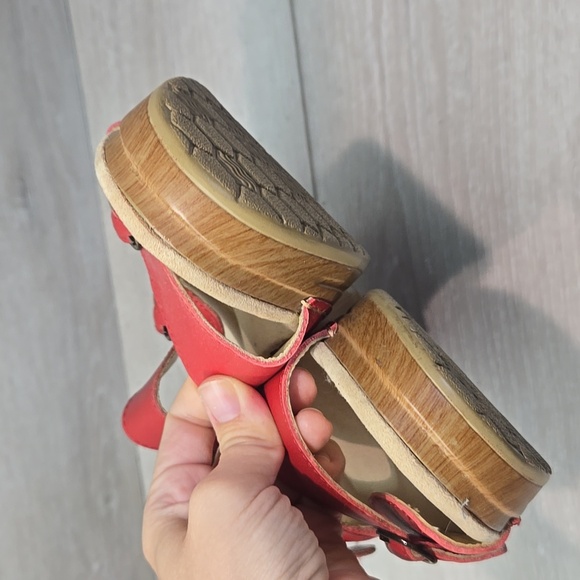 Sanita By Dansko Red Leather Women's Mules Mary Jane Shoes Sz 40/8.5-9 - Picture 4 of 12